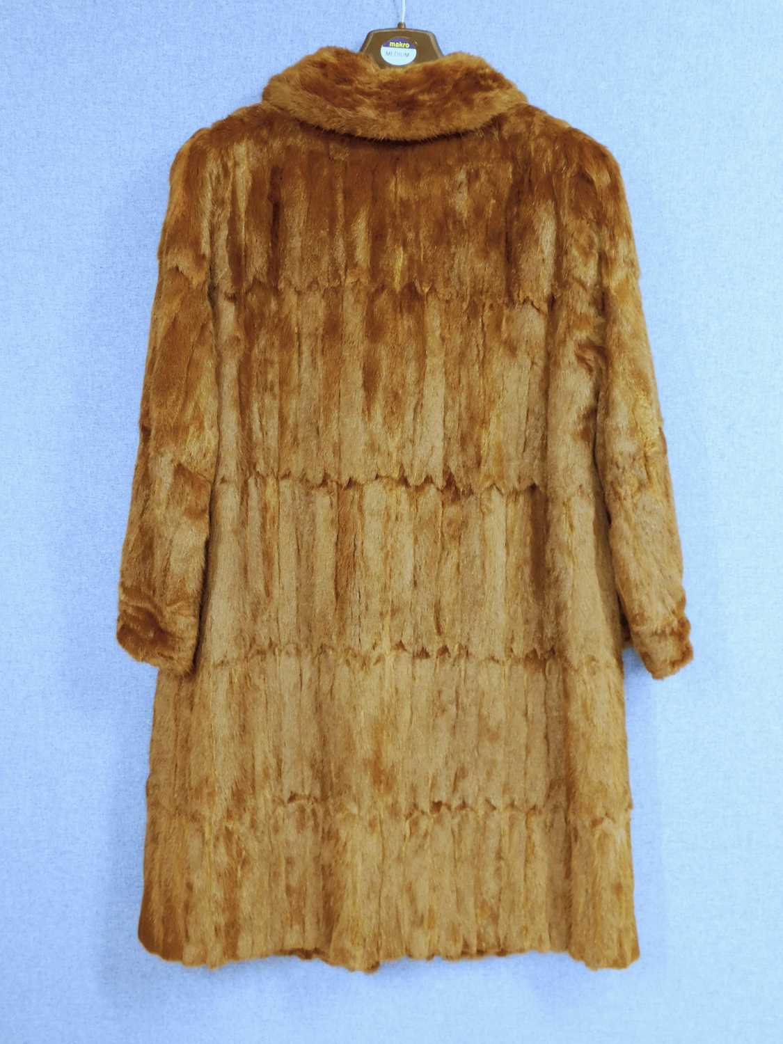 A lady's brown three quarter length mink? fur coat by Norwich Fur Co with hook fastening - Image 2 of 4