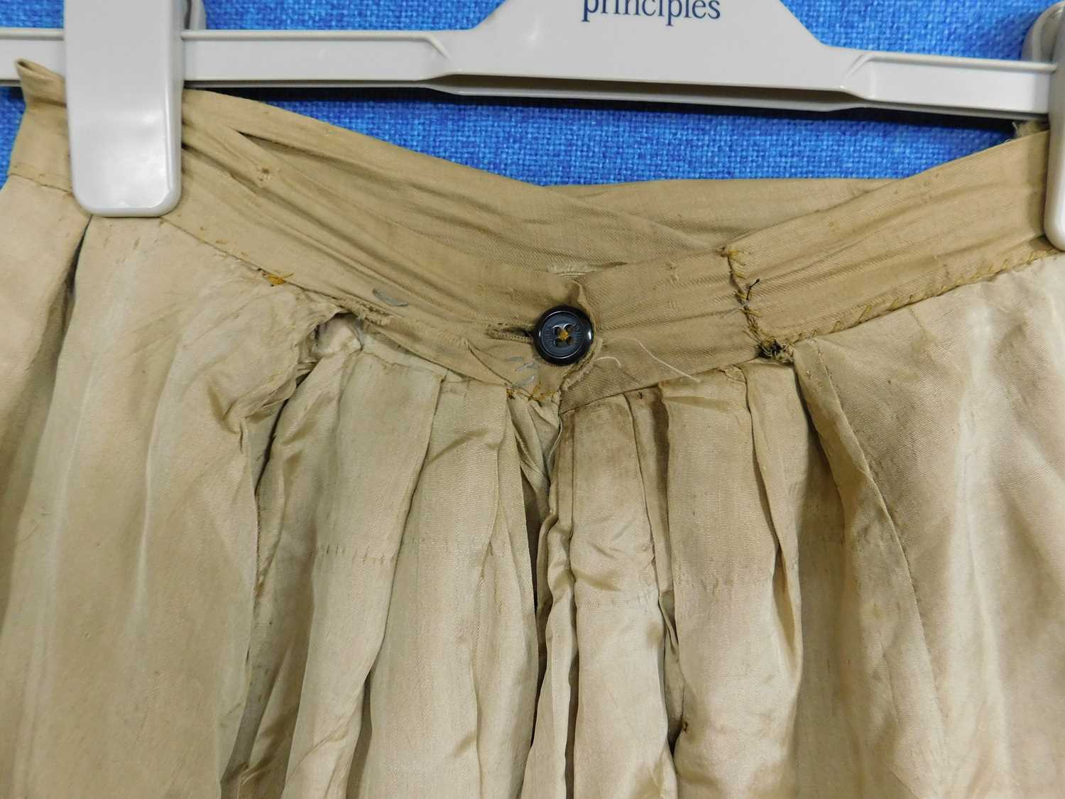 A lady's early 20th Century pale yellow and black jacket and similar skirt, button fronted with - Image 14 of 15