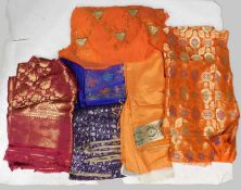 Six assorted Sari and Indian style fabrics