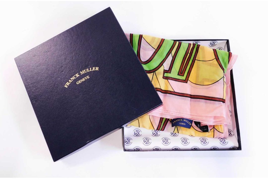 A Franck Muller 'Long Island' cotton scarf, approx. 152 x 118cm, boxed with original tissue - Image 1 of 8