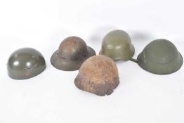 Quantity of Second World War and Post war steel helmets to include Spanish M1942 steel helmet,