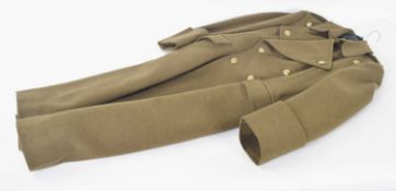 Second World War British Officers Tailor made greatcoat with Captains pips and buttons / insignia