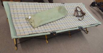 Second World War British 1940 dated officers campaign bed and horse hair futon bed roll mattress