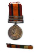 Queen Victoria South Africa Medal with Orange Free State and Cape Colony claps impressed to 1801 Pte