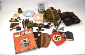 Quantity of mixed militaria to include pair of 20th century swiss k31 ammunition pouches,