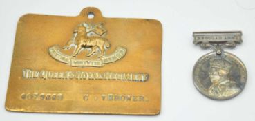 King Gerorge V Regular army Army Long Service Good Conduct medal with straight suspension bar