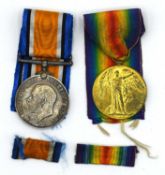 First World War British medal pair comprising of British 1914-18 war medal and 1914-19 victory medal
