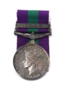 GRVI General Service Medal with Malaya clasp impressed to 2318971 W.O. CL2 W.Whitwood, Royal