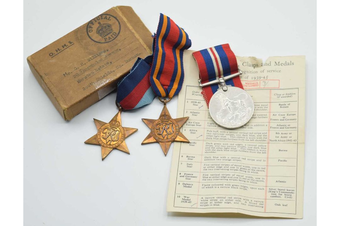 Quantity of Second World War British campaign medals to include Two 1939-45 Stars, Burma star, - Image 4 of 6