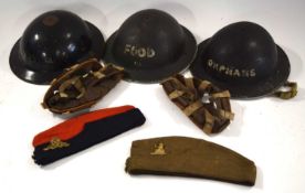 Two Second World War British side caps to include Norfolk Regiment and Royal Artillery and further