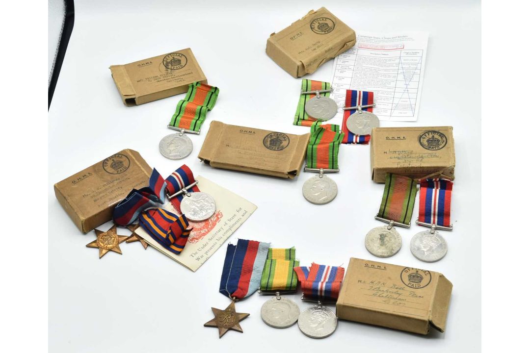 Quantity of Second World War British campaign medals to include Two 1939-45 Stars, Burma star, - Image 1 of 6