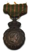 19th century French St. Helena medal with original ribbon, established by Napoleon II in 1857 to