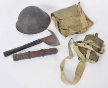 Mixed lot of Militaria to include MKIII steel turtle helmet, MKVII Respirator haversack, British