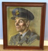 Second World War Pastel portrait of 61338 Flying Officer Cecil Leonard Tedder RAFVR of 600 Squardron