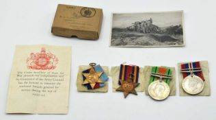 Second World War British Burma Medal Group of four comprising of 1939-45 Star, Burma Star, Defence