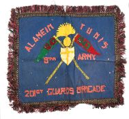Second World War souvenir flag for the 201st Guards Brigade, 8th Army in North Africa - Al Amein and