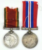Second World War South African Medal pair comprising of Africa Service Medal and 1939-45 War Medal