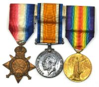 First World War British medal trio comprising of 1914-15 star, 1914-18 War Medal and 1914-19 Victory