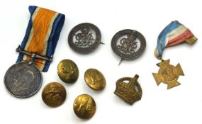 First World War 1914-18 British War Medal impressed to 200668 Pte T Tetlow, Lancashire Fusiliers