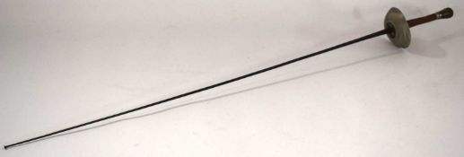 Fencing interest: 20th century Leon Paul french grip fencing foil, with string grip and marked 'leon