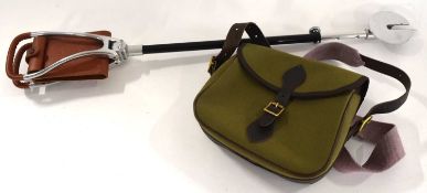 Bisley shotgun Cartridge bag together with modern shooting stick