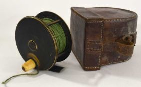 FARLOW & CO LTD, LONDON: AN ALL BRASS SALMON REEL smooth brass foot, reel size 4
