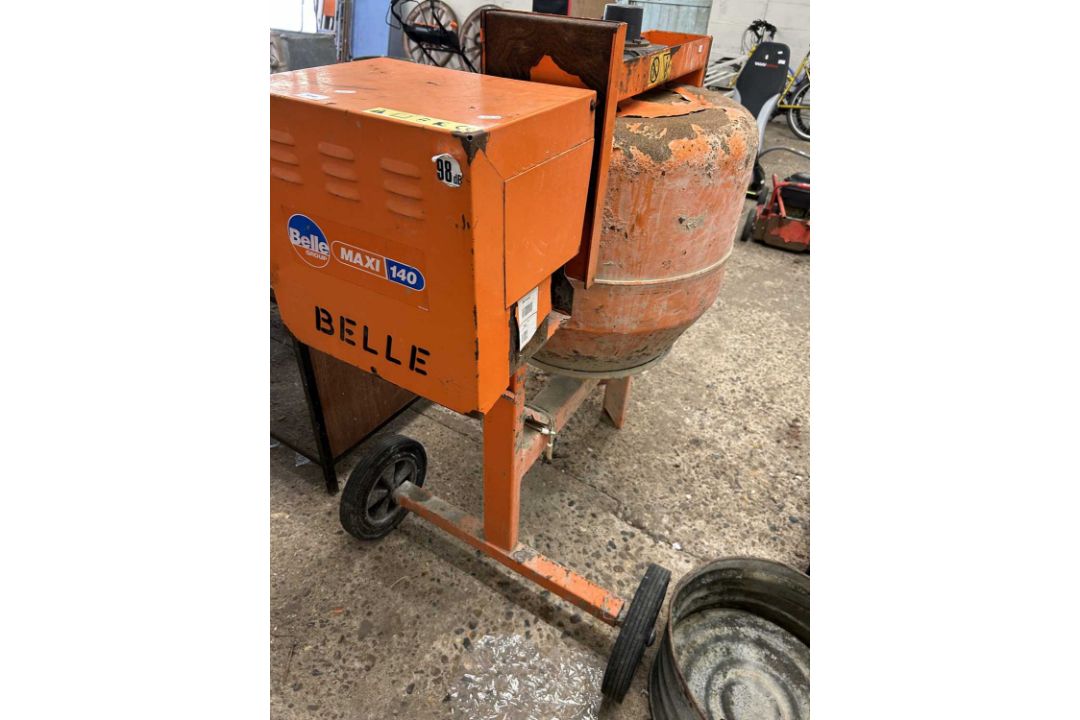 A Belle Maxi 140 concrete mixer