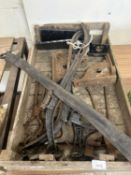 Mixed lot of various iron bygones, shelf brackets etc