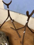 Two iron cart stands