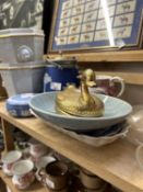 Mixed Lot: Wedgwood Jasper ware planters, glass ware etc