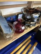 Mixed Lot: Soda syphon, wine cooler, jelly moulds, metal wares etc