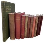11 Travel Guides. Red cloth. Inc 1893 Thorough Guide Series Yorkshire 2vol, With with folding
