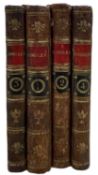The Rambler By Samuel Johnson. 4vol. 1793. Full calf, 24mo, Red and black contrasting Morocco