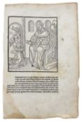 Incunable. Otto Von Passau. A single leaf from Die vierundzwanzig Alten, oder, Der goldne Thron [The