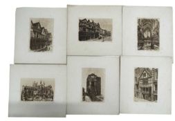 Late 19th[?] early 20th[?]. Six Etchings of Old Chester. Minshull & Meeson. 4to, in original