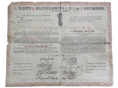 Mighty Deliverances On 5th November Guy Fawkes. Broadside. 19th Century. Red floral borders. With