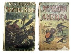 Arthur Sketchley. Mrs Brown in America. N.D c1873. In the original colour portioned wraps.Text block