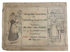 The Metropolitan Association for Befriending Young Servants Certificate. 4th May 1907. Awarded to