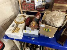 Mixed Lot: Doll, a large key shaped clock and other assorted items