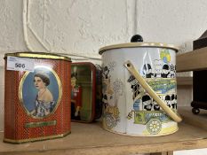Two vintage royalty tins and a further Homepride Flour tin