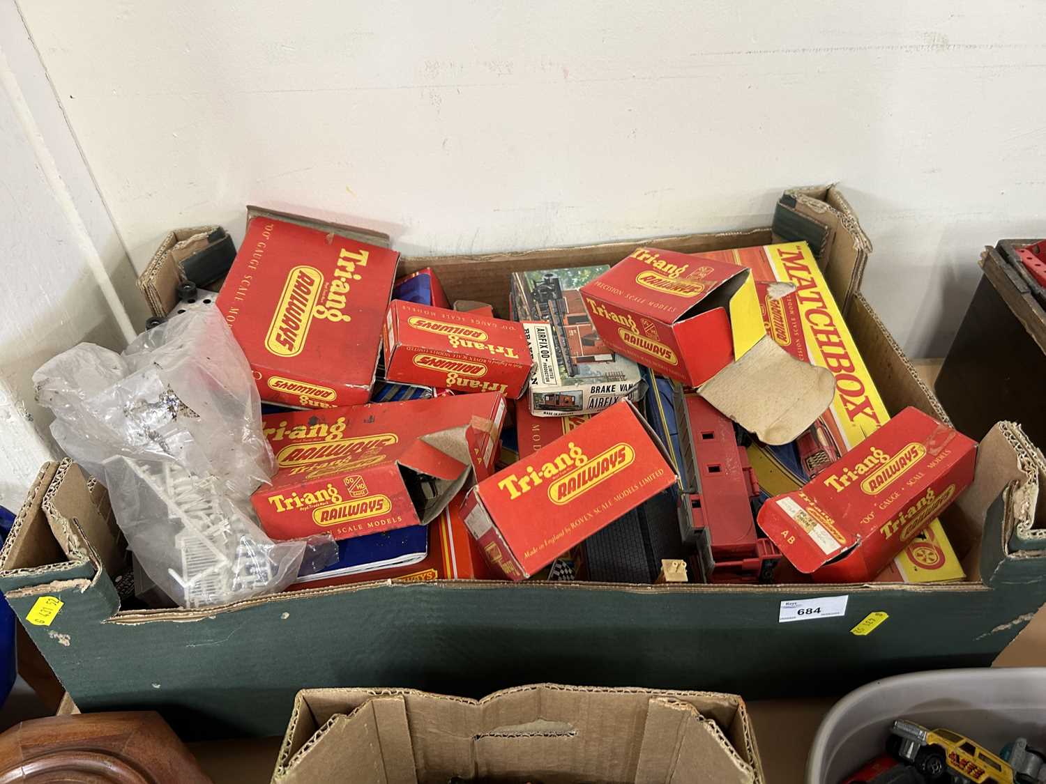 A quantity of model railway accessories by Triang, some empty boxes