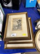 Collection of framed etchings