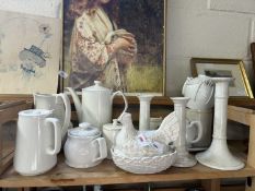 Mixed Lot: Various candlesticks, tea wares etc