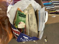 Box of mainly paperbacks including James Bond, Live and Let Die, Thunderball and Casino Royale,
