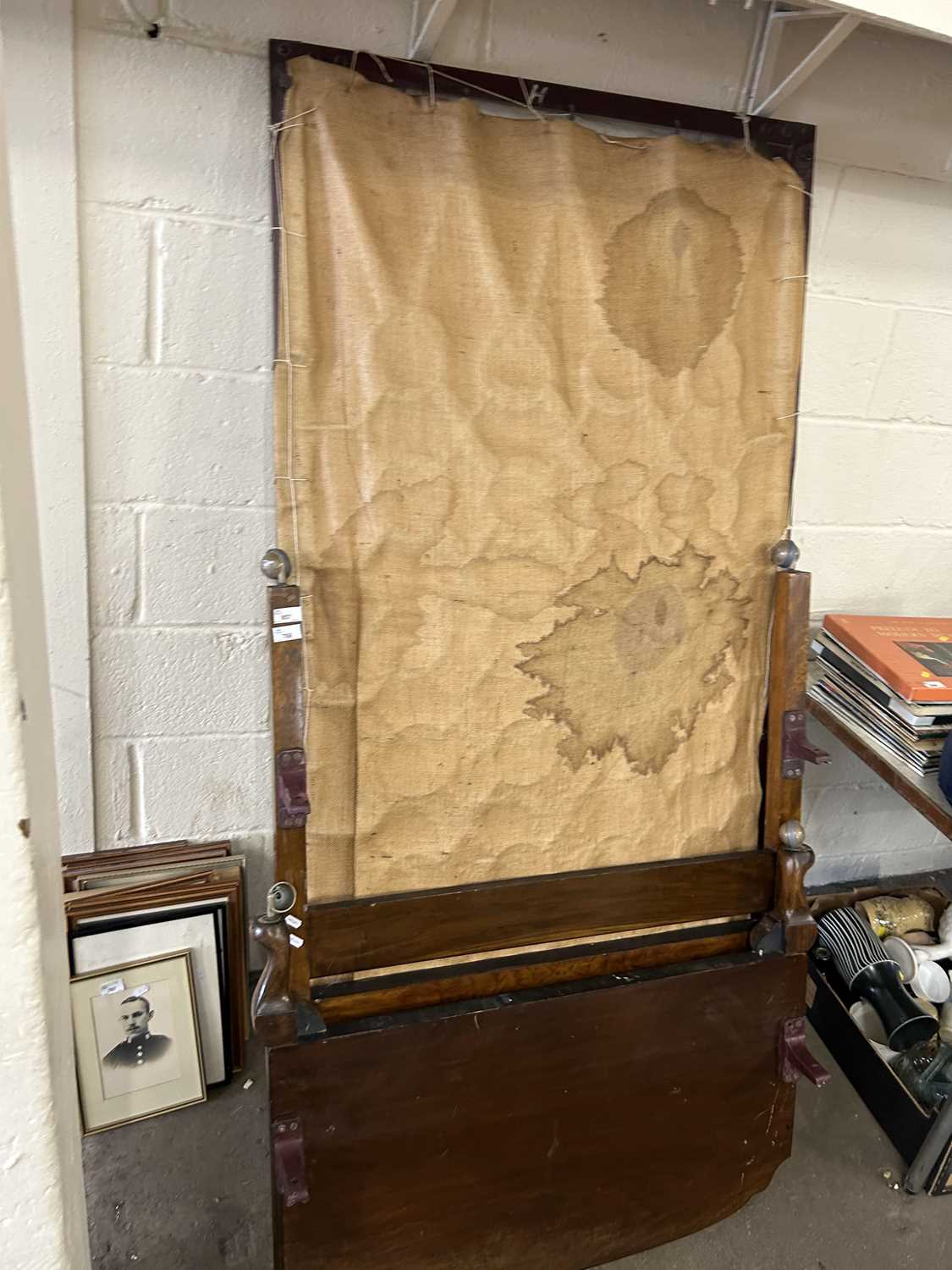 Single mahogany bed ends and springs