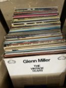 Box of records, popular music Glen Miller etc