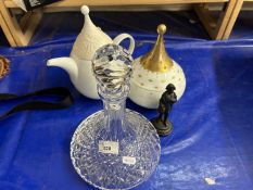 Mixed Lot: Rosenthal teapot, ships decanter and other assorted items