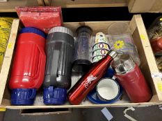 Collection of Thermos and water containers, one marked LFC for Liverpool Football Club