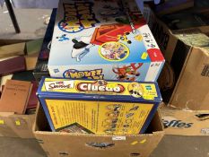 Box of children's games including Cluedo and Mousetrap