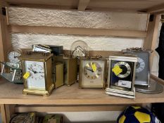 Quantity of modern carriage clocks and anniversary clock